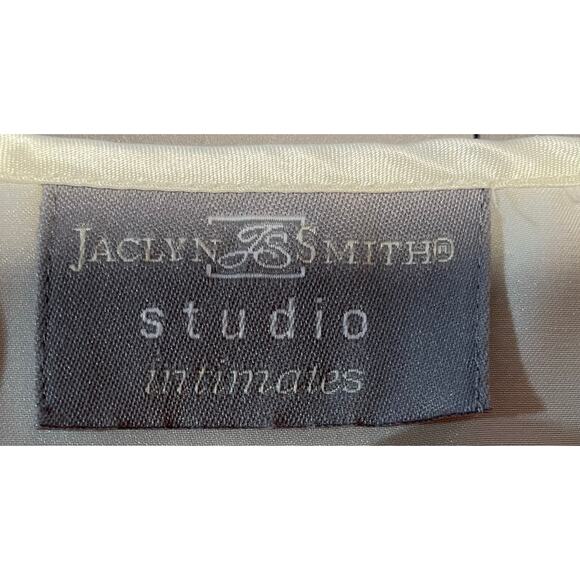 Vintage Jacklyn Smith, Studio Intimates, Cream and Pink Satin Long Nightgown - Picture 7 of 7